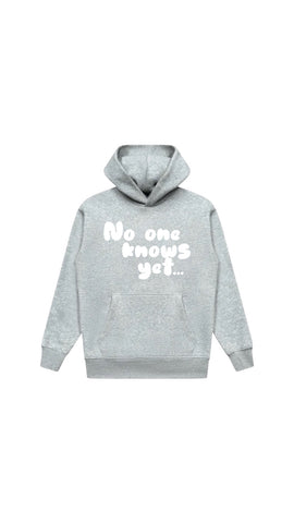 No One Knows Yet Hoodie | Grey/White
